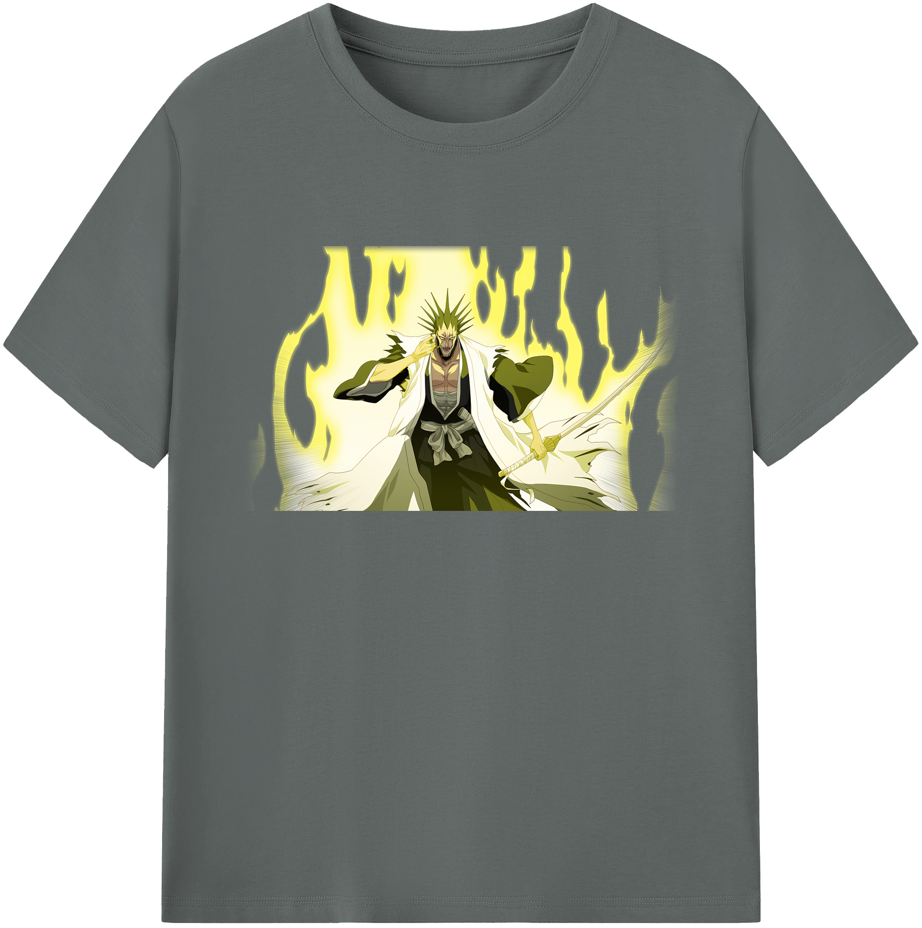 （画像用） ブリーチ ざらき けんぱち BLEACH Zaraki Kenpachi 綿100％ メンズ半袖Tシャツ｜肌触りやわらか＆通気性